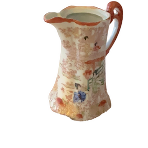 Vintage Japanese Geisha Girl Pitcher Hand Painted 1940